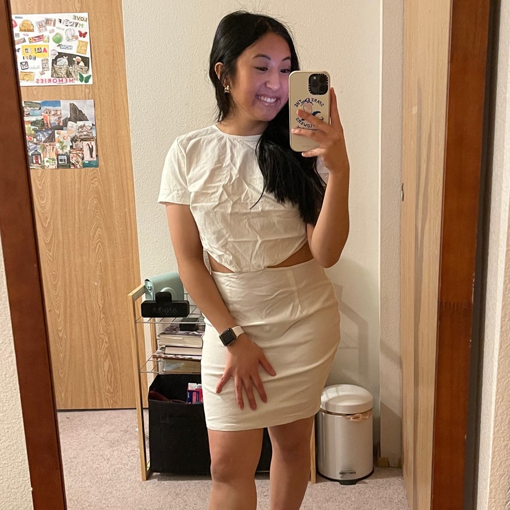 White TOBI Open Back Dress